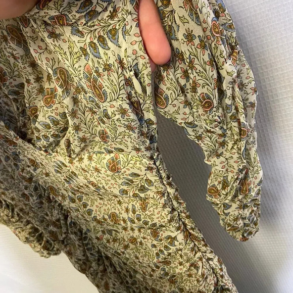 ByTimo | Sheer‎ Floral Ruished Dress Long Sleeve Small - Picture 5 of 12